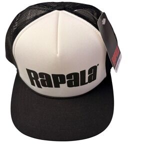 Rapala Black White Mesh Trucker Hat Fishing Outdoor Adjustable Richardson